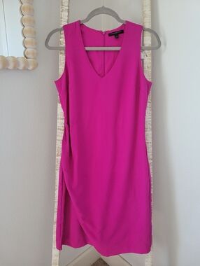 Banana Republic Hot Pink V Neck Faux Wrap Dress Sz 4